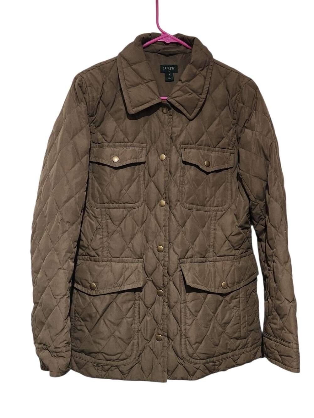 J.Crew Green Olive Quilted Jacket Size M